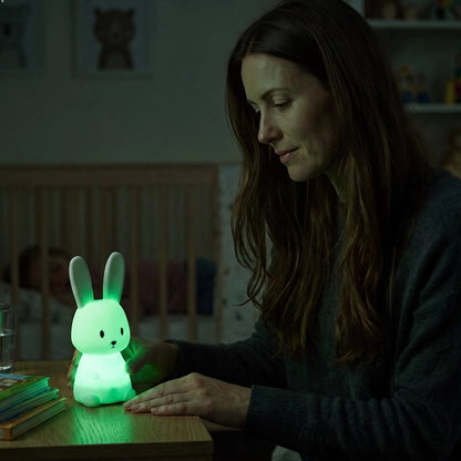 Veilleuse lapin lumineux en vert