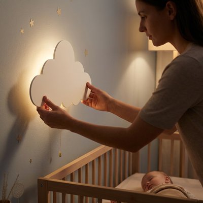 Veilleuse murale lumineuse maman installer dans chambre bébé