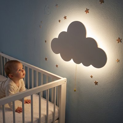 Veilleuse murale lumineux bébé amuse en regardant